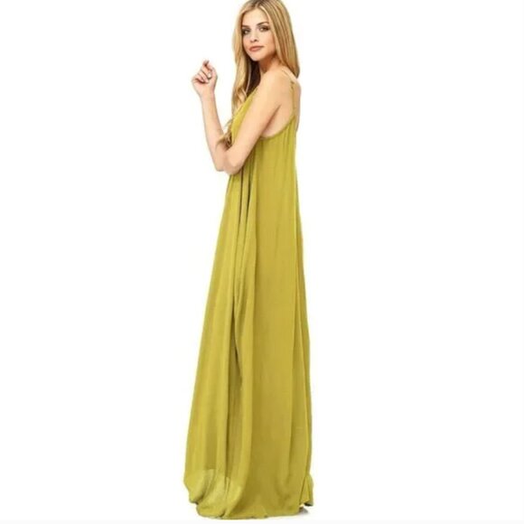 Love‎ Stitch Gauze Maxi Dress with Pockets in Mustard Yellow Size S/M - Picture 2 of 8